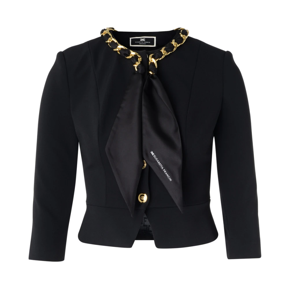 Elisabetta Franchi Lichtgewicht jas Black Dames