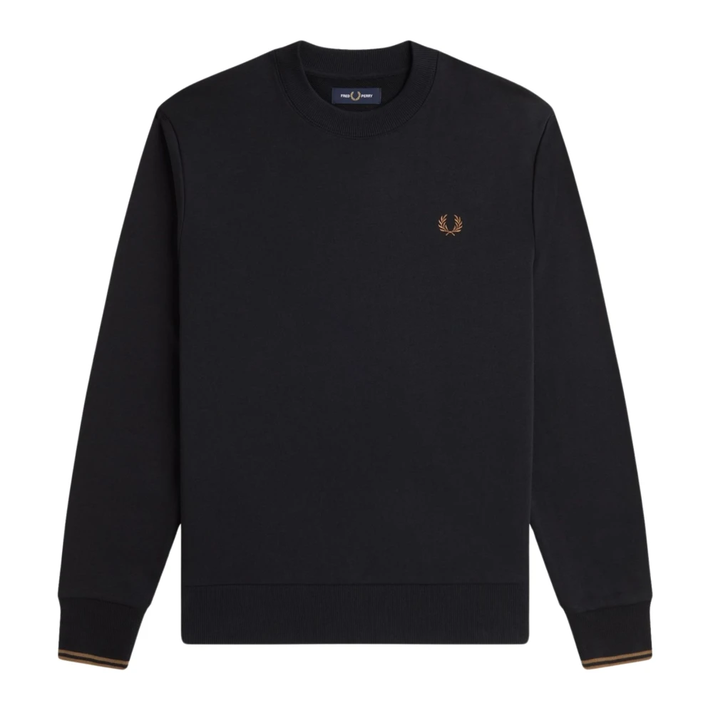Fred Perry Men's Black Contrast Crewneck Sweatshirt - Sweatshirts - M - Sweatshirts & Hoodies