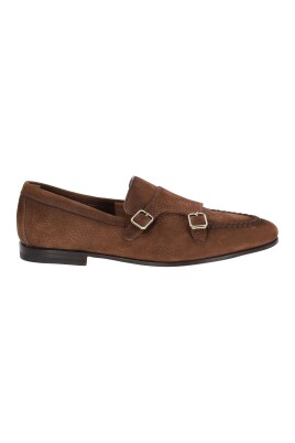 brown-double-buckle-flat-shoes