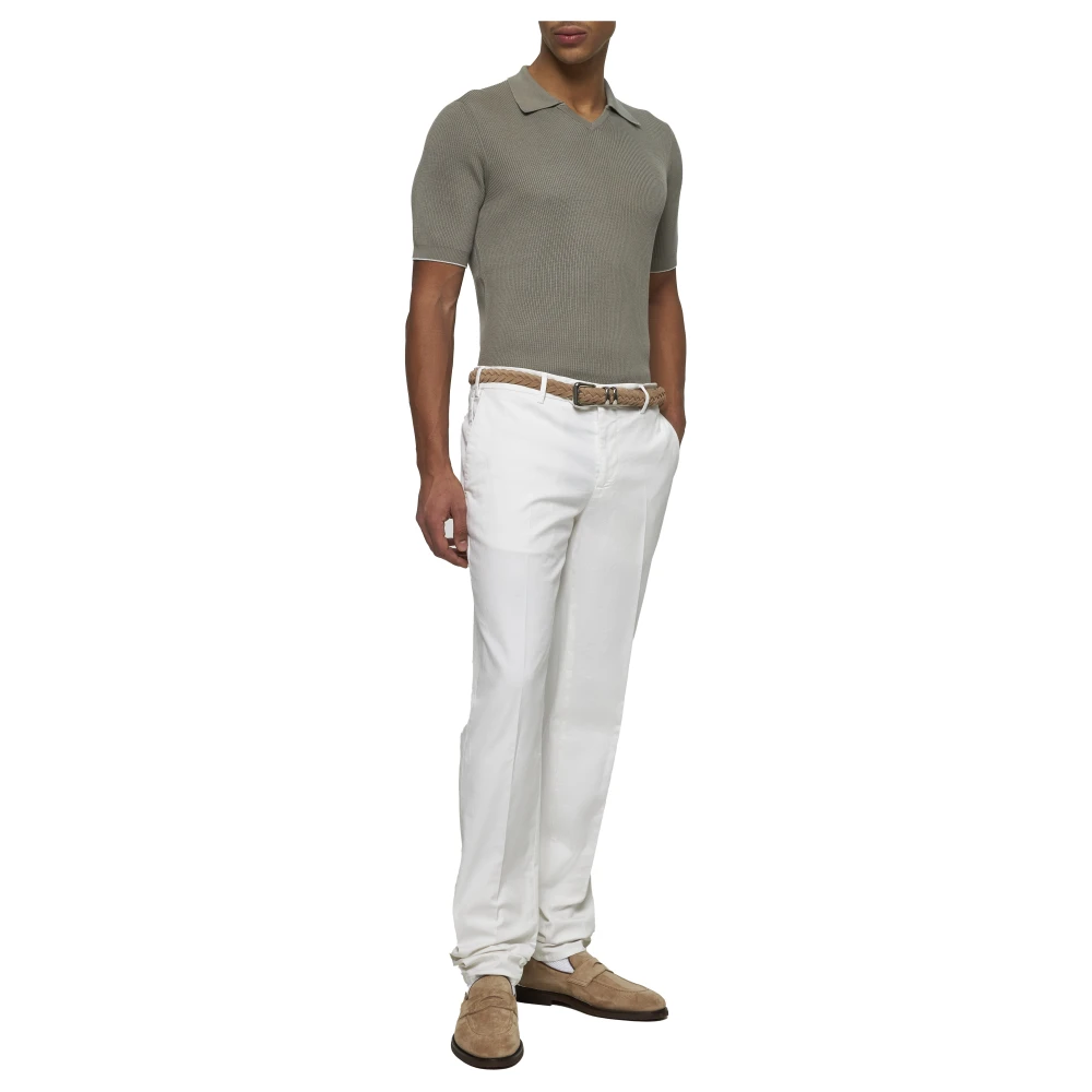 BRUNELLO CUCINELLI Groen Poloshirt met Contrasterende Manchetten Green Heren