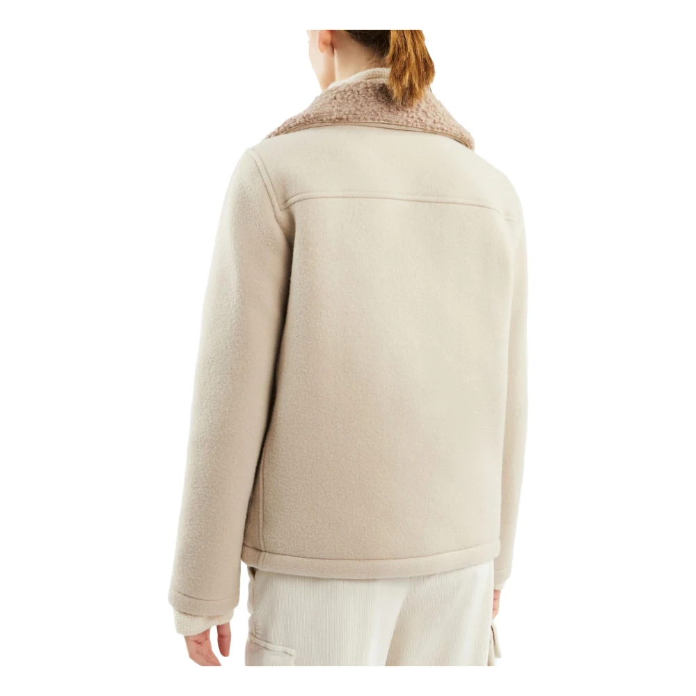 Fay Beige Wollen Jas met Kraag Beige Dames