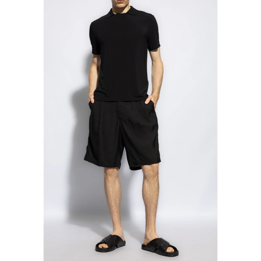 Giorgio Armani Geplooide shorts Black Heren