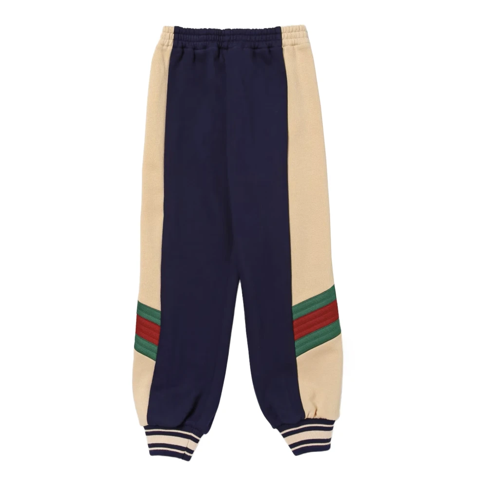 Gucci Barn sweatpants med webbdetaljer Blue, Pojke