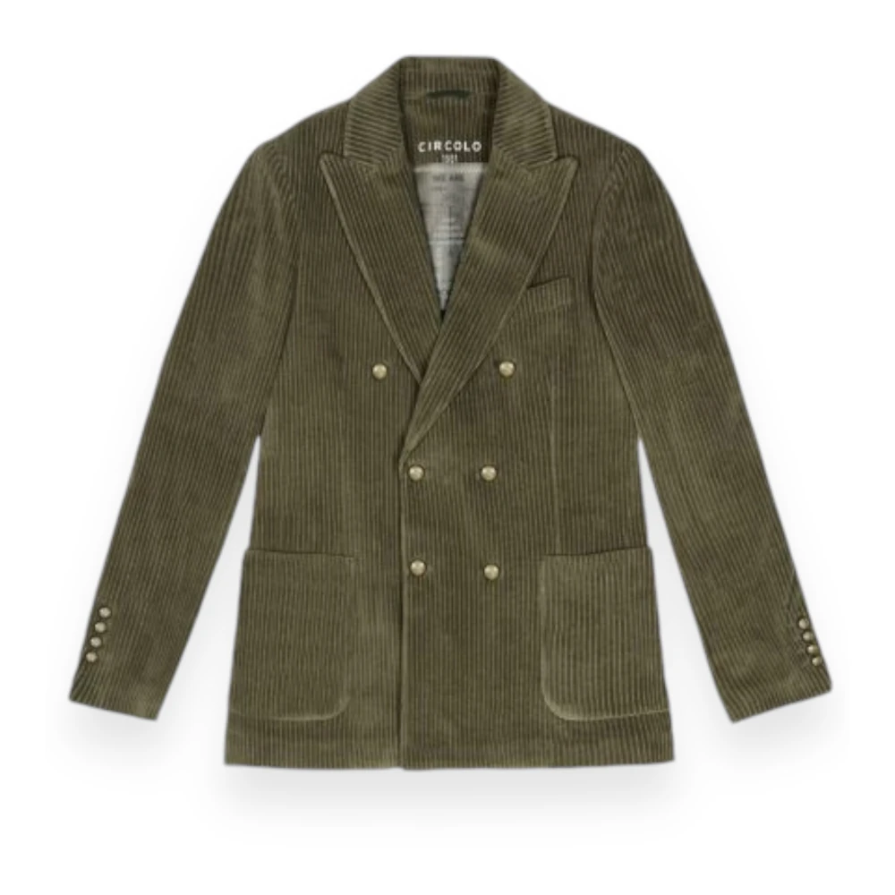 Circolo 1901 Ribfluwelen Dubbelborst Jassen Green Heren