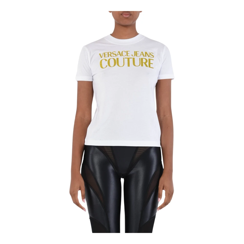 Versace Jeans Couture Logo Gummy Glitter T-Shirt White Heren