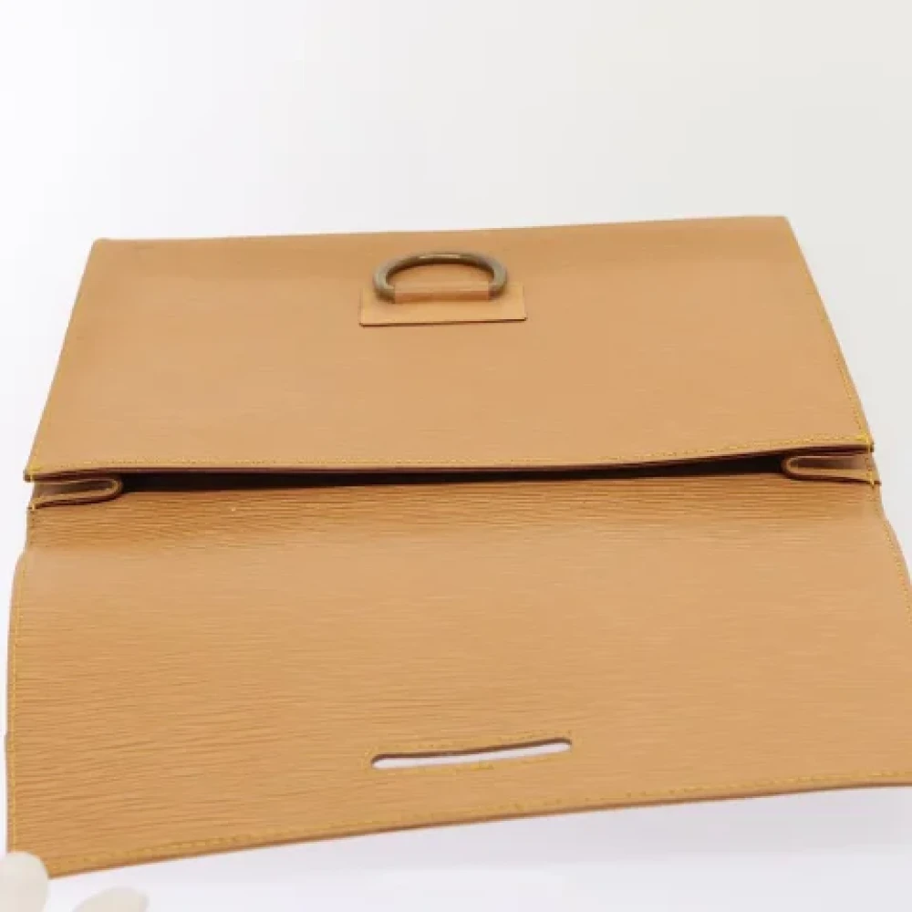 Louis Vuitton Vintage Pre-owned Leather clutches Beige Dames