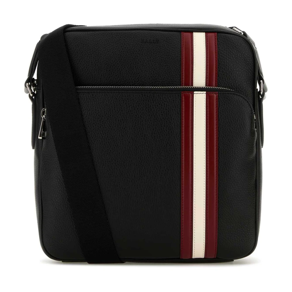 Bally Stilren Svart Läder Crossbody-väska Black, Herr