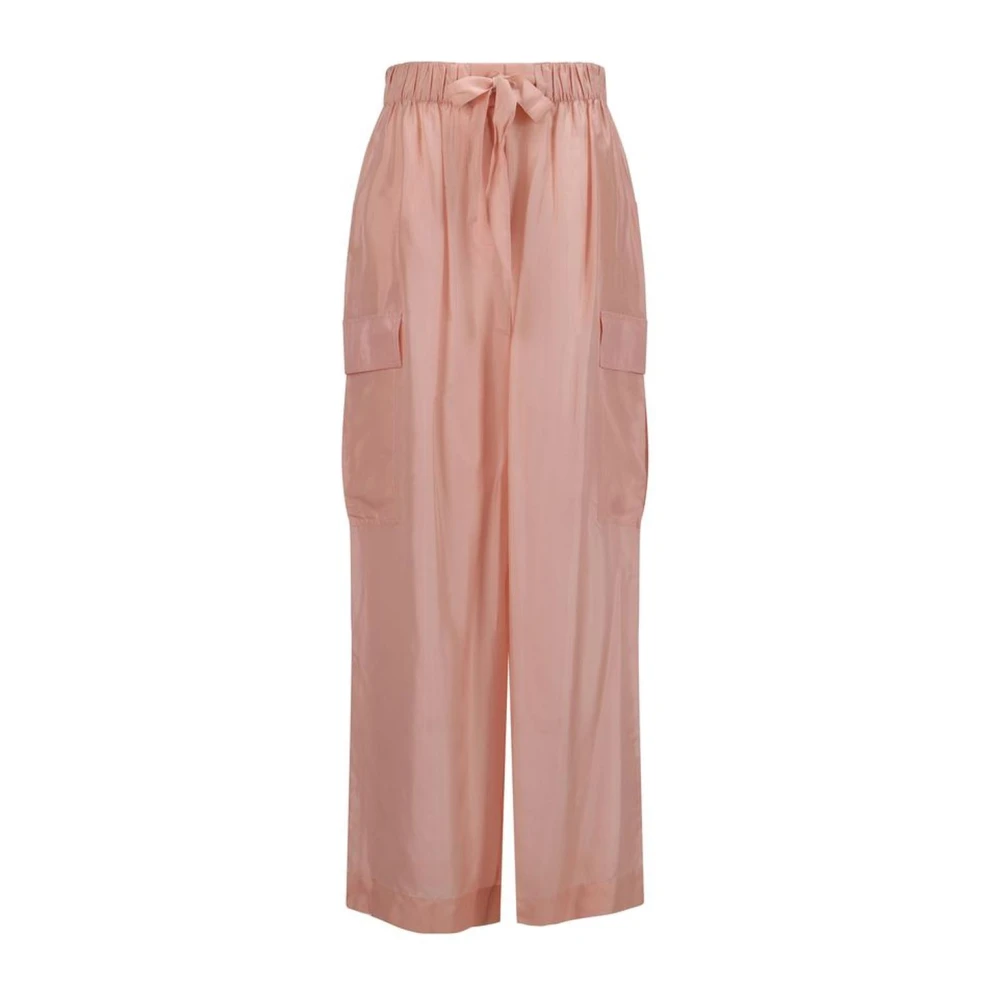 Zimmermann Zijden Wijde Broek met Zakken Pink Dames