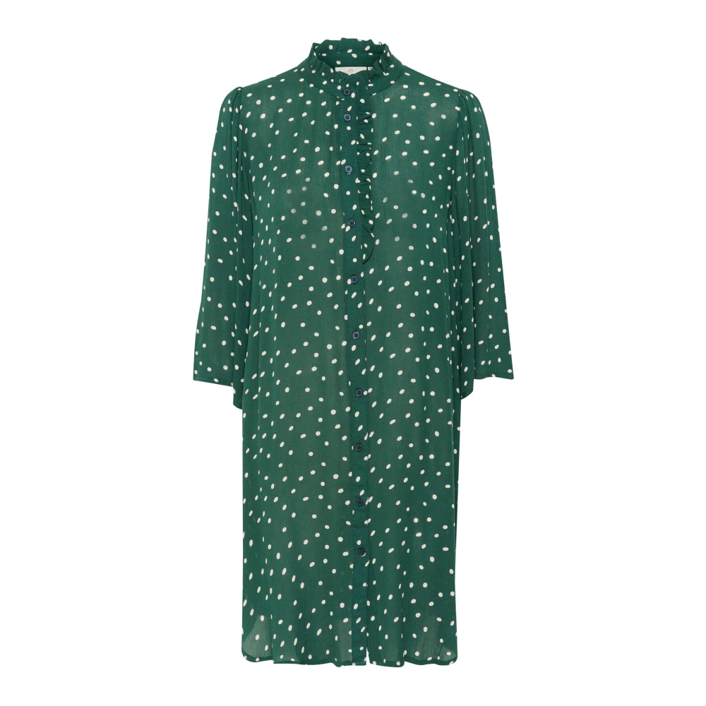 Kaffe Amber Overhemdjurk Groen Tortelduif Dot Green Dames