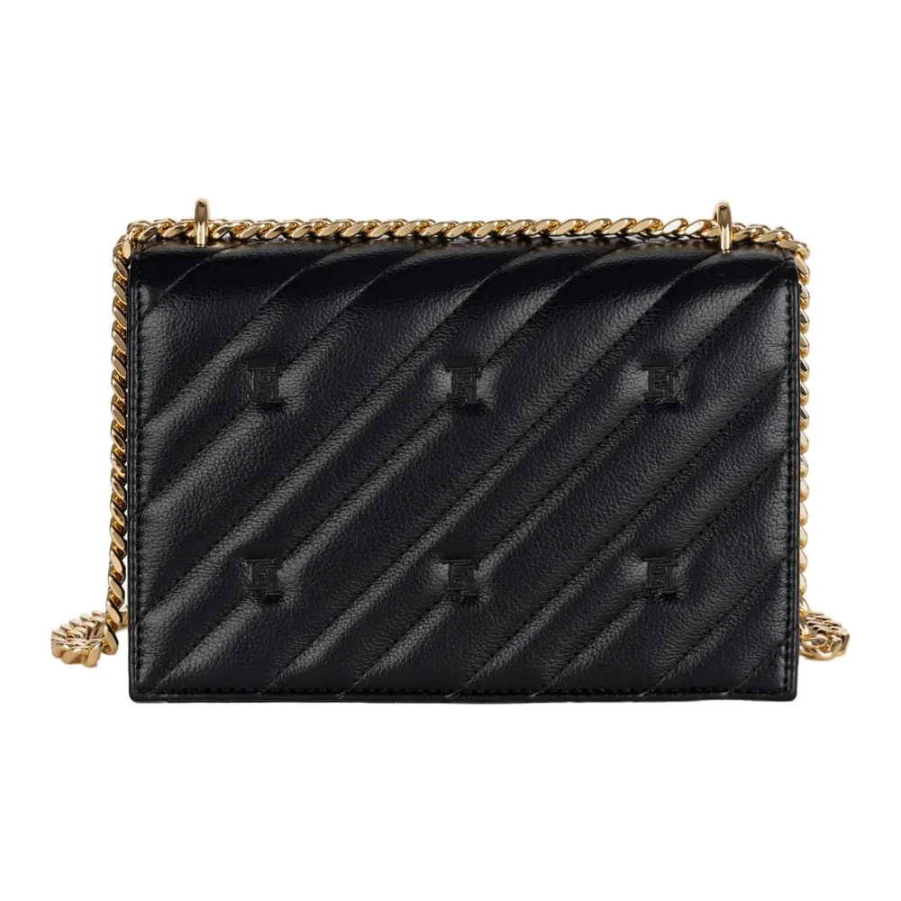 Elisabetta Franchi Gewatteerde Medium Synthetisch Leren Handtas Black Dames