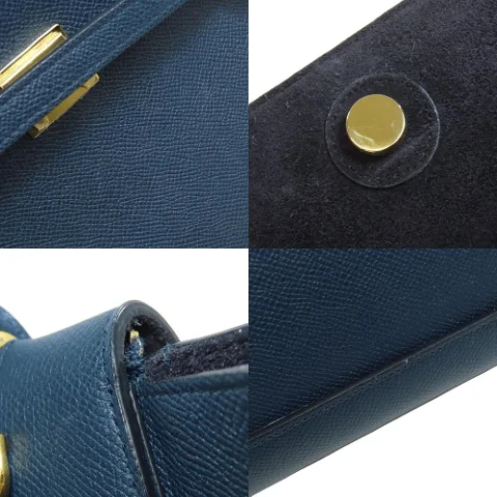 Celine Vintage Pre-owned Leather handbags Blue Dames