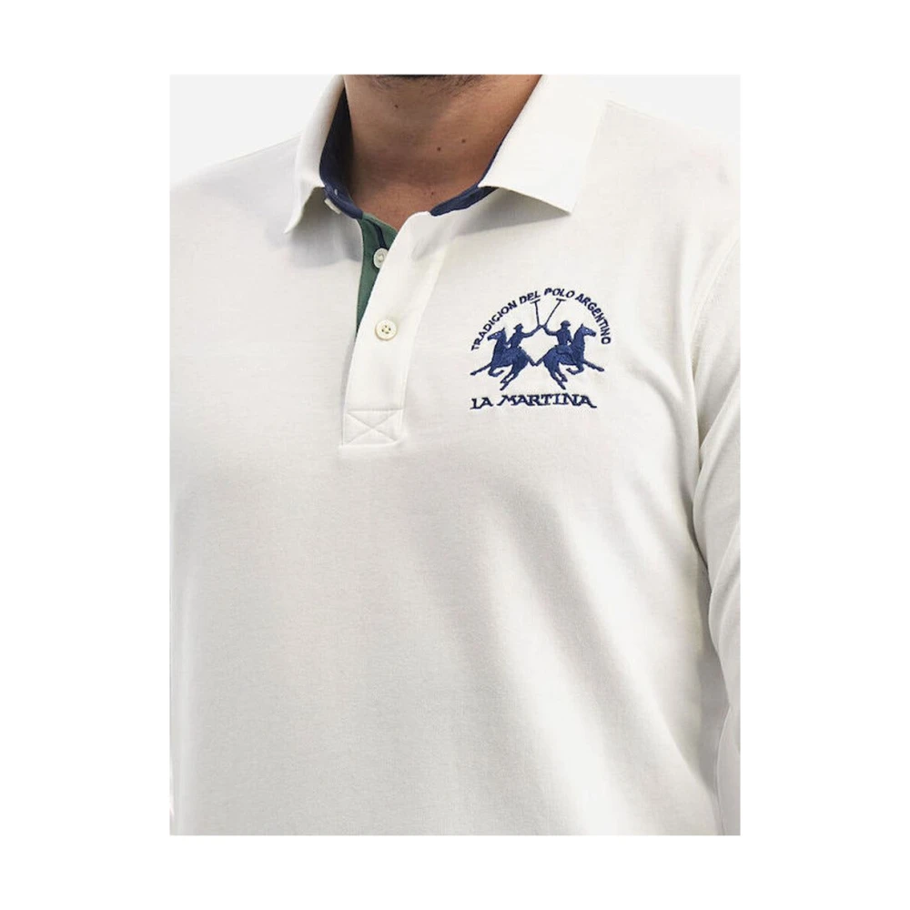 LA MARTINA Wit poloshirt met lange mouwen White Heren