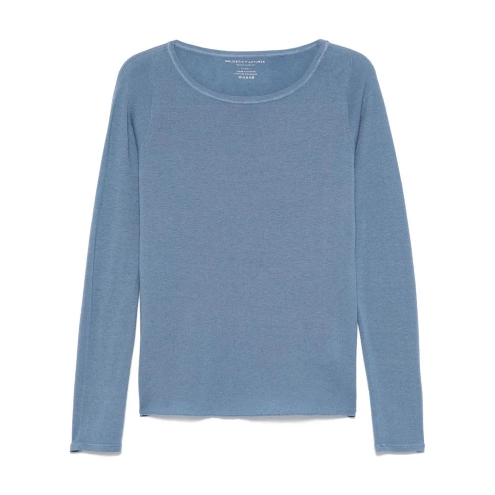 Majestic filatures Celeste Cashmere Sweater Aw24 Blue Dames