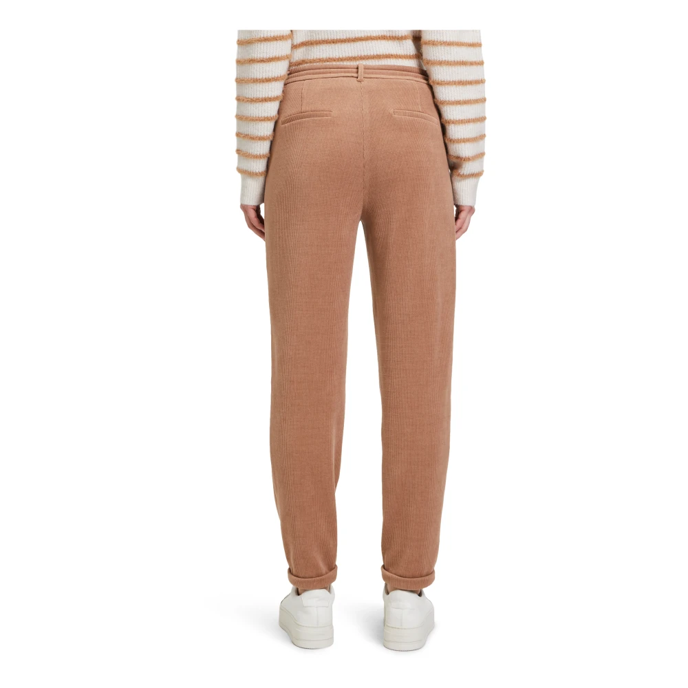 Betty & Co Casual broek met structuur Brown Dames