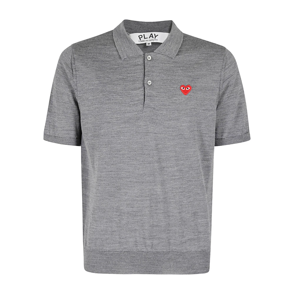 Comme des Garçons Play Korte Polo Neck Trui Gray Heren