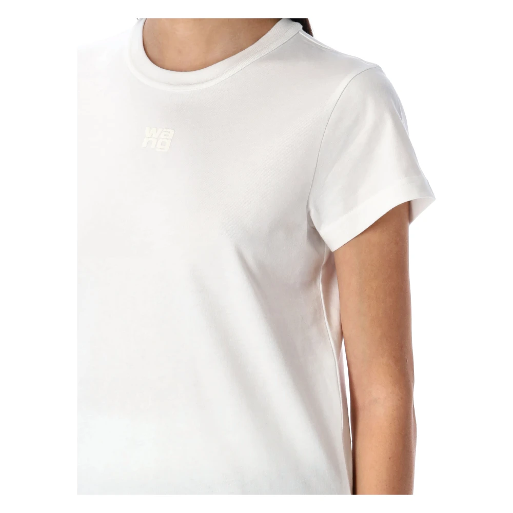 T by Alexander Wang Logo Puff Tee Essential Shrunken White Dames