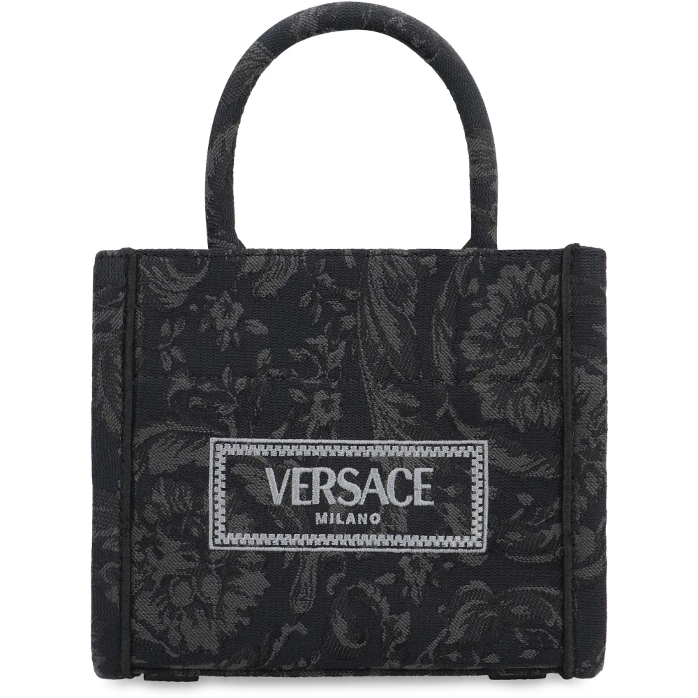 Versace Barocco Jacquard Mini Tote Tas Black Dames