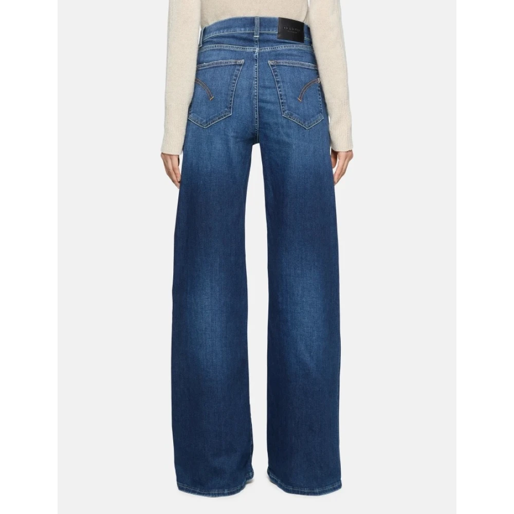 Dondup Wijde Pijp Denim Jeans Blue Dames