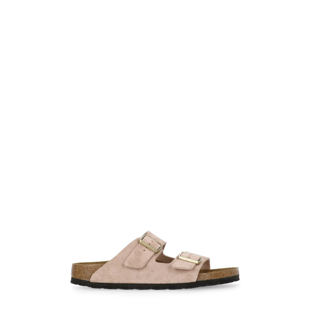 Birkenstock Rosa Mocka Sandaler med Spännen Pink, Dam