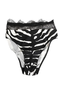 Zebra Print Lace Trim High Underwear