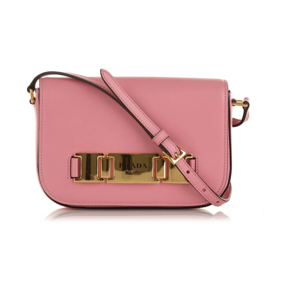 Prada Vintage Women's Pink Vintage Cross Body Bags, One Size, Pre-Owned Crossbody Bag With Adjustable Strap And Stylish Hardware Detail
