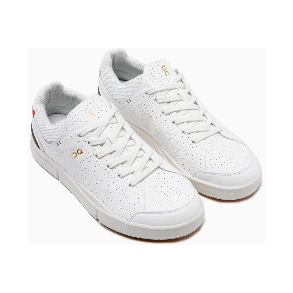 ON Running Retro Stijl Geperforeerde Vegan Leren Sneakers White Heren