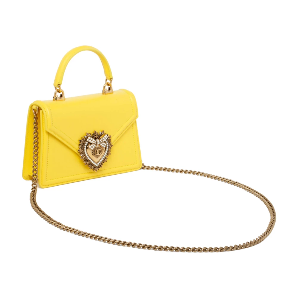 Dolce & Gabbana Kleine Devotion Gele Top Handvat Tas Yellow Dames