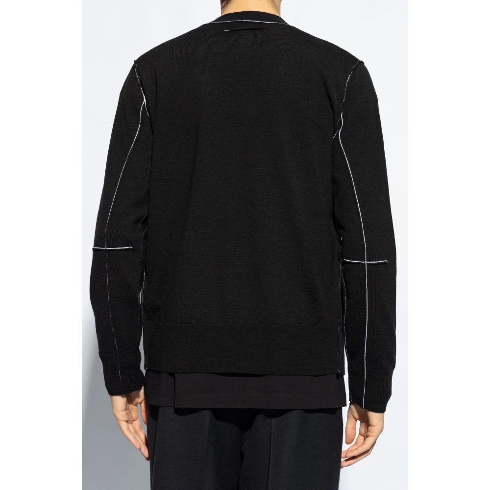 MM6 Maison Margiela V-hals Cardigan Black Heren
