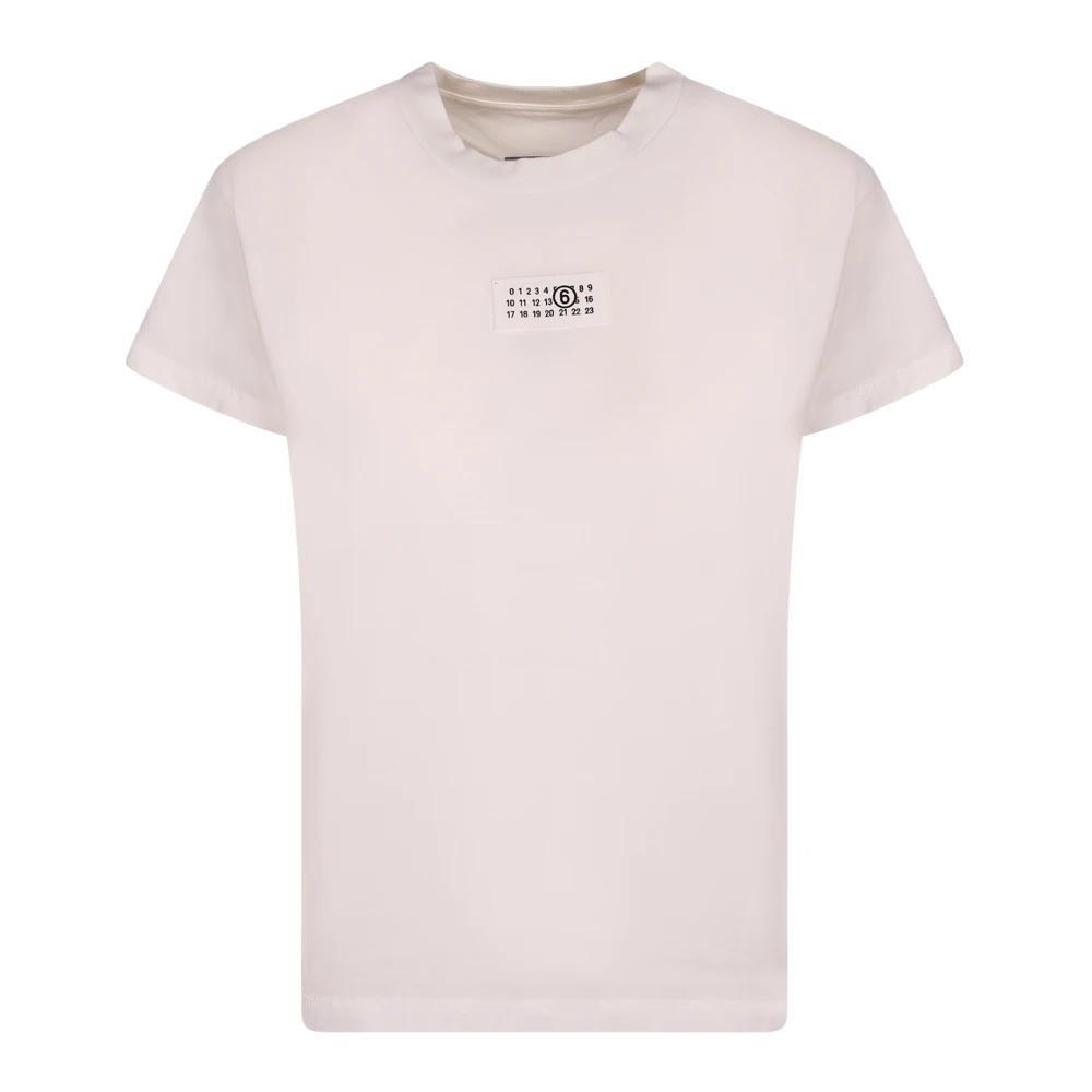 Mm6 Maison Margiela , T-Shirts, Female, White, Xs, Short-Sleeve Crewneck T-Shirt