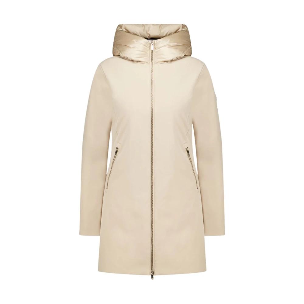 Ciesse Piumini Mire 2.2 Lange beige softshell jas met capuchon Beige Dames