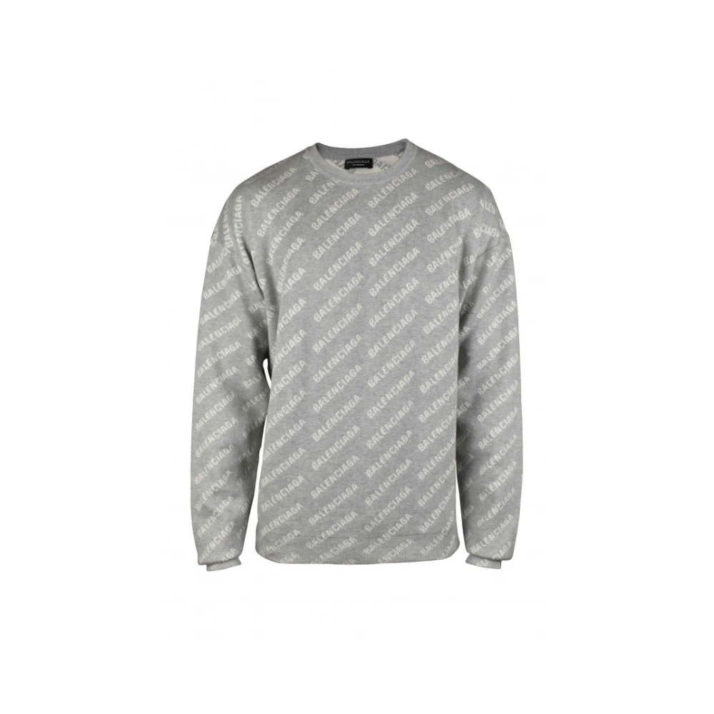 Balenciaga Grijze Wollen Sweater met Logo Gray Heren