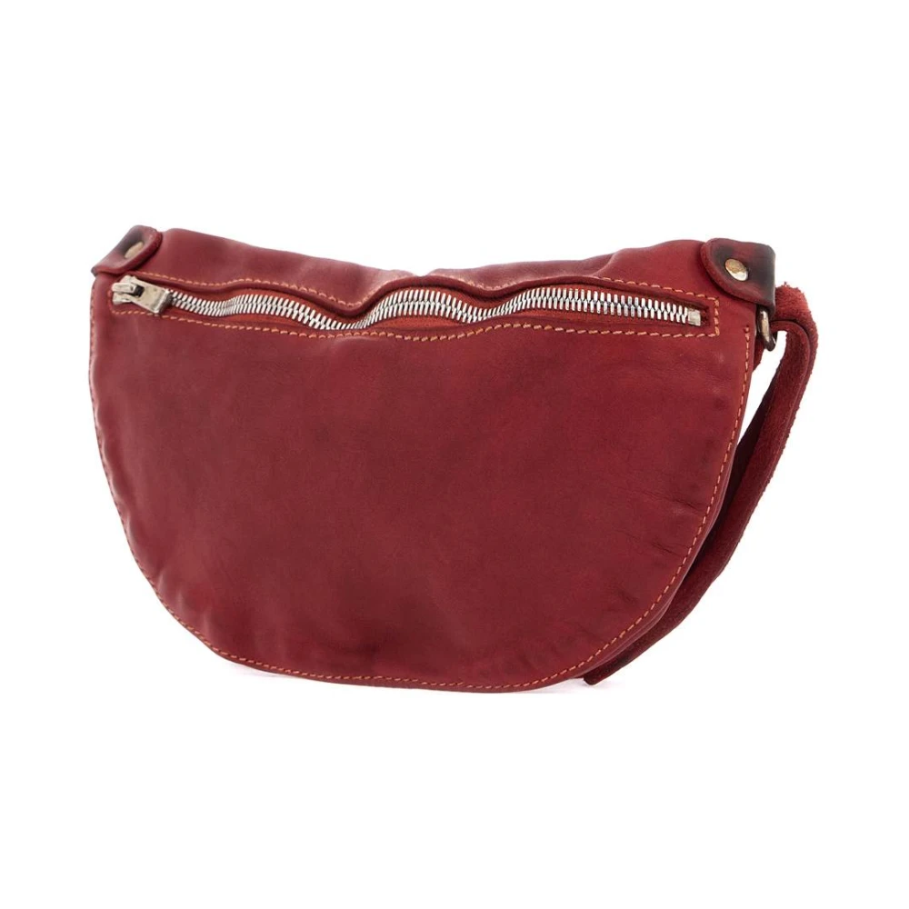 Guidi Rode Leren Crossbody Tas voor Mannen Red Heren