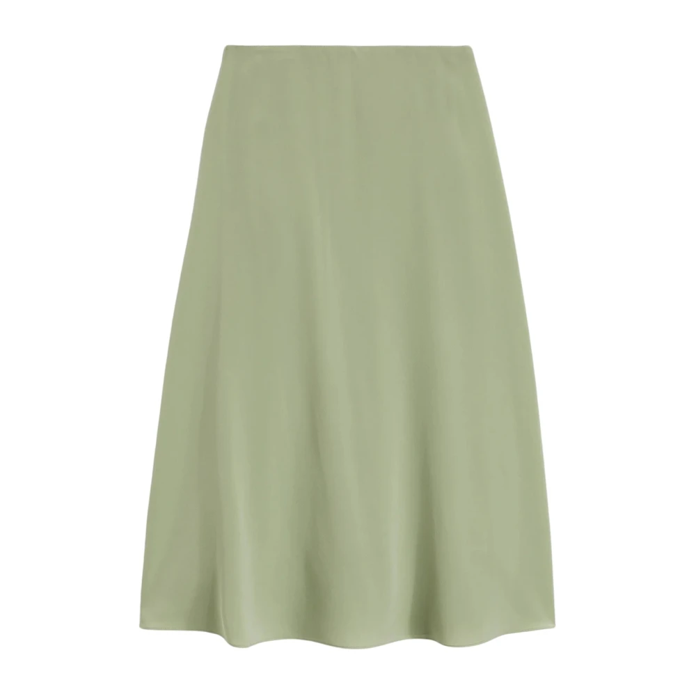Aspesi Women's Green Gonna Lunga In Crepe De Chine Di Seta