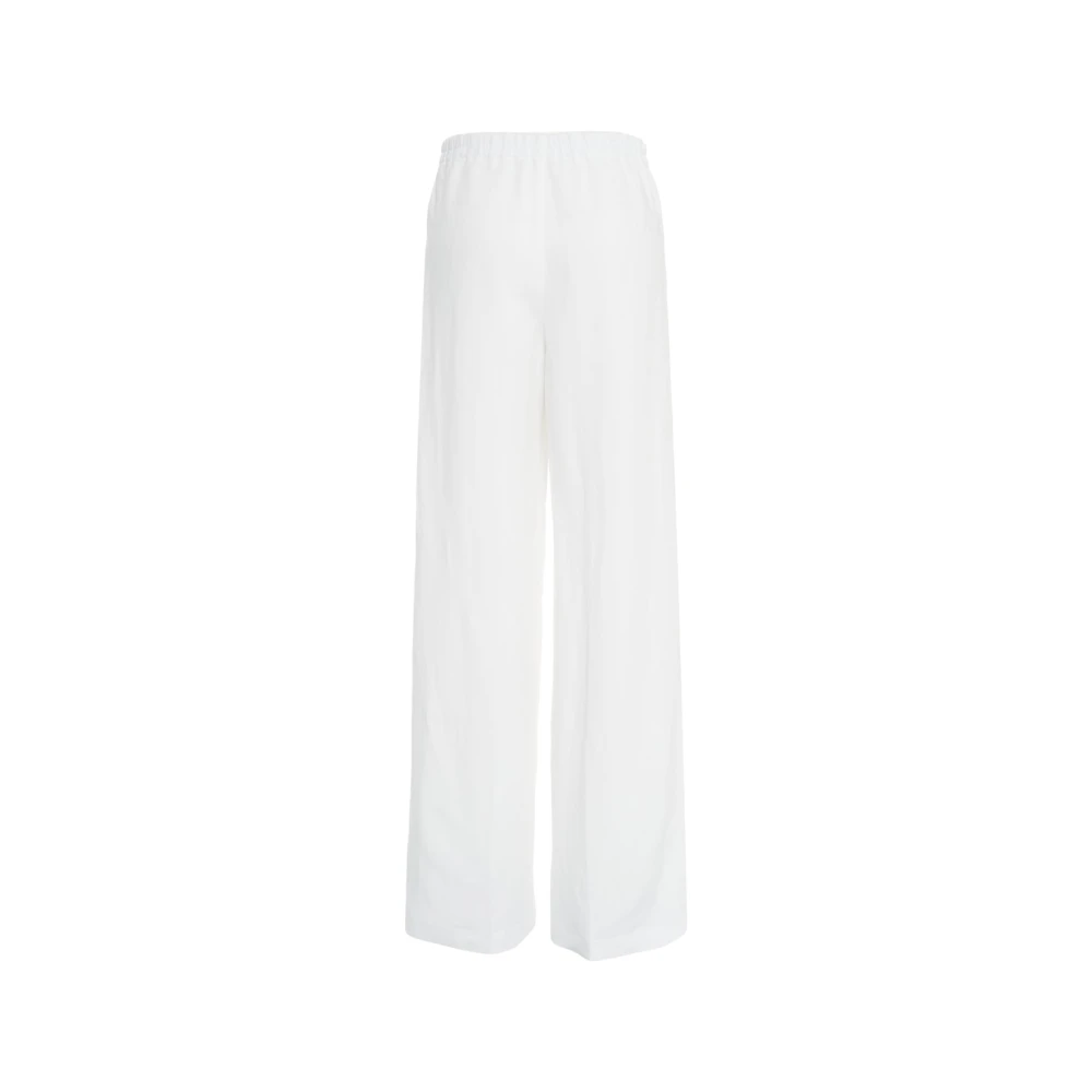 8pm Witte Linnen Wijde Pijp Broek White Dames