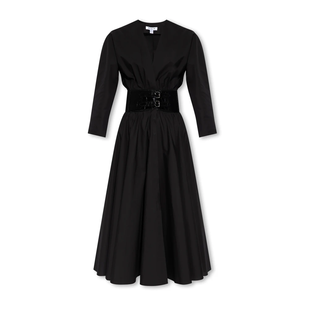 Alaïa Jurk met elastische tailleband Black Dames