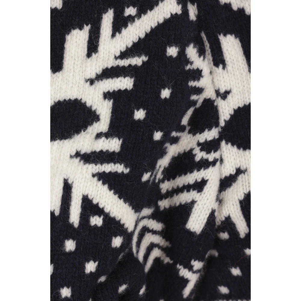 Sacai Grafische Gebreide Trui Black Dames