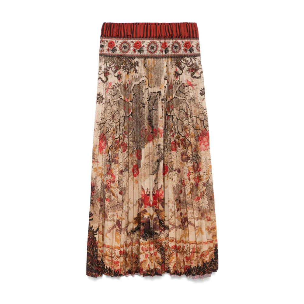 Pierre-Louis Mascia Grafische Print Elastische Taille Bruine Rok Multicolor Dames