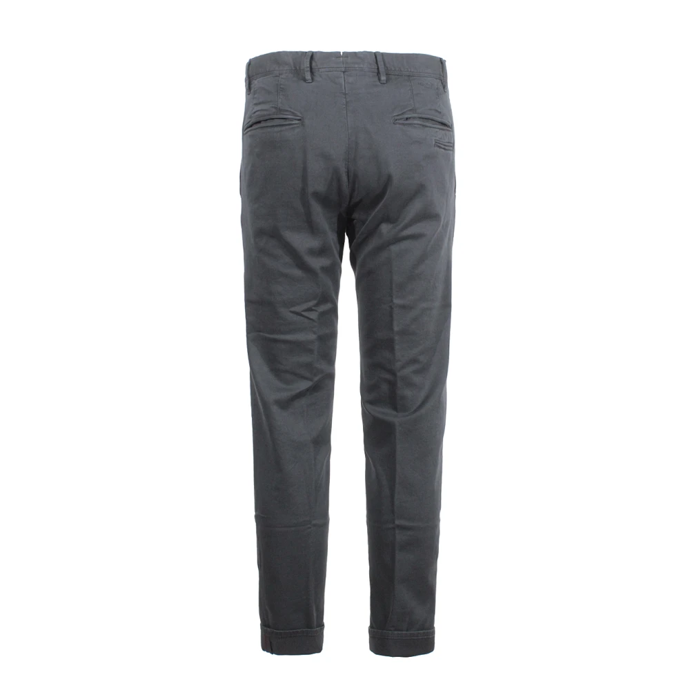 Incotex Zwarte katoenen broek met zakken Black Heren