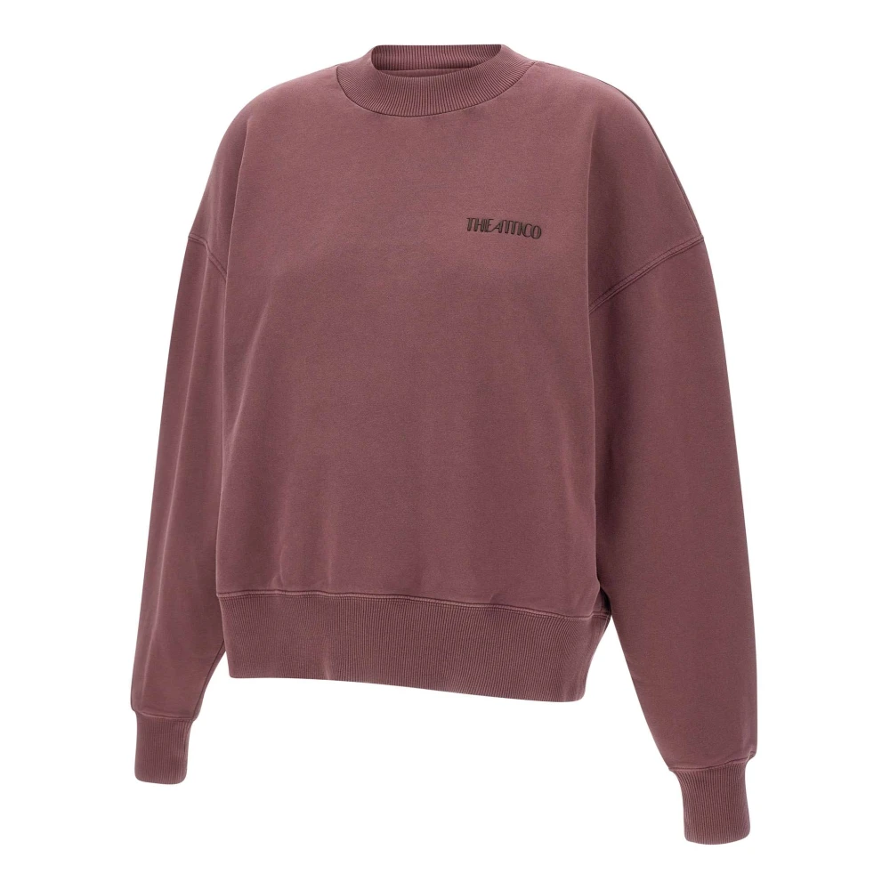 The Attico Mauve Katoenen Sweatshirt Ronde Hals Lange Mouwen Pink Dames