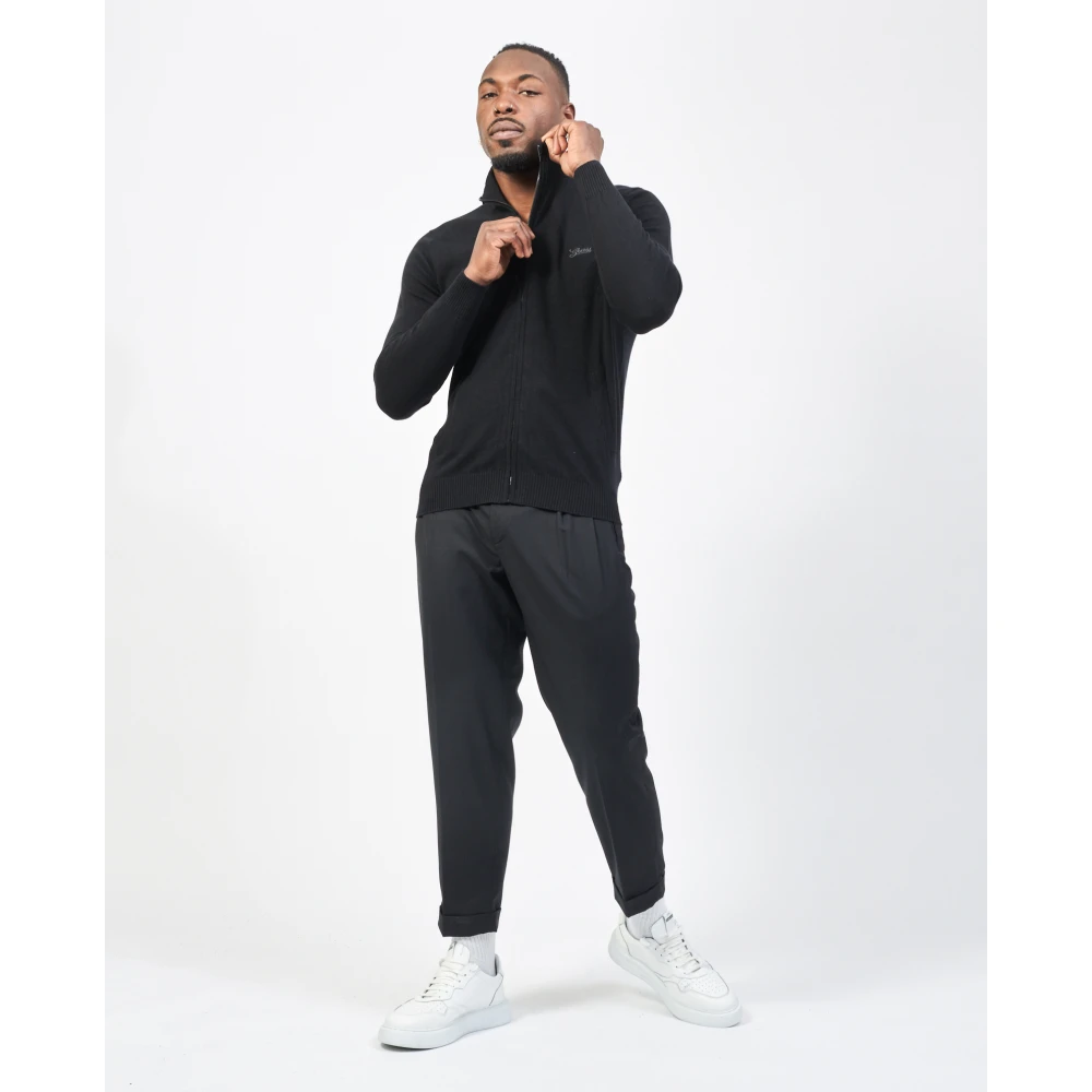 Guess Zwarte trui met geborduurd logo Black Heren