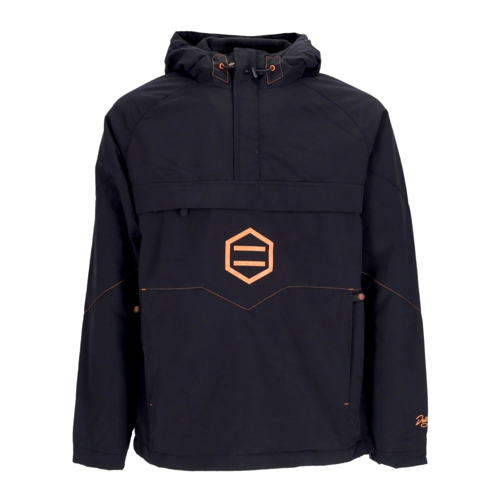 Dolly Noire Men's Black Light Jackets, L, /Orange Anorak Jacket With Fleece Lining