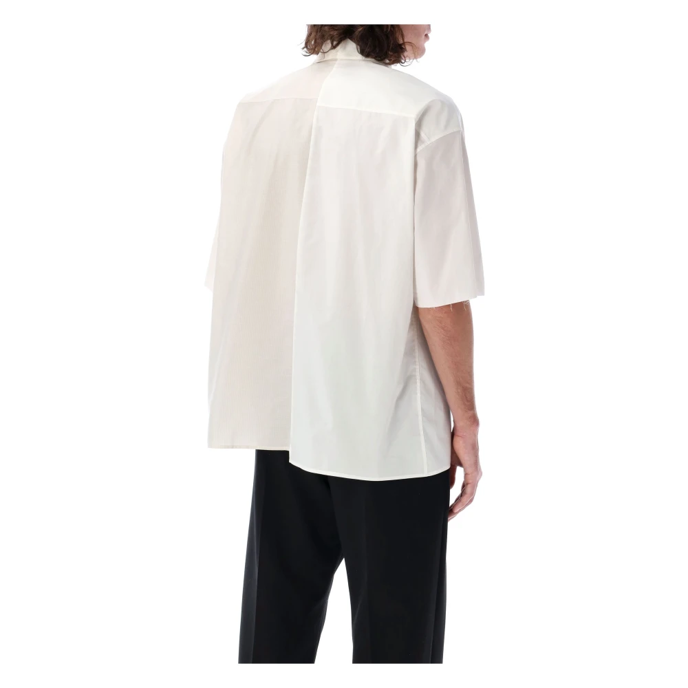 MM6 Maison Margiela Asymmetrisch Poplin Overhemd White Heren