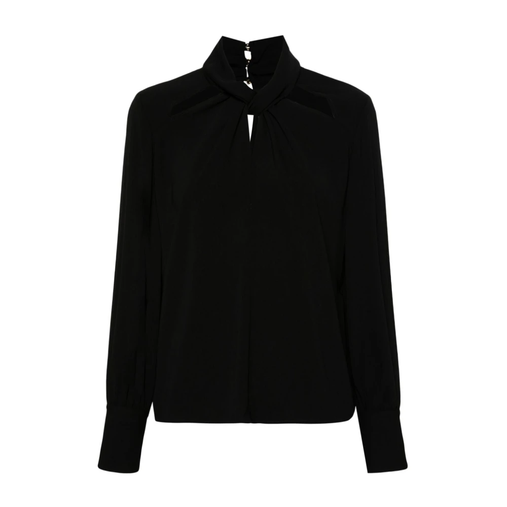 Liu Jo Zwarte Shirt met Knoop Detailing Black Dames