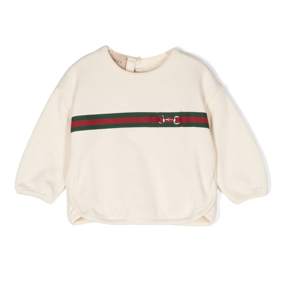 Gucci Vit Barntröja med Horsebit Detalj White, Unisex