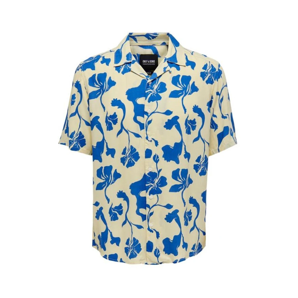 Only & Sons Herr Multicolor Skjortor Xs, Floral Camp Shirt