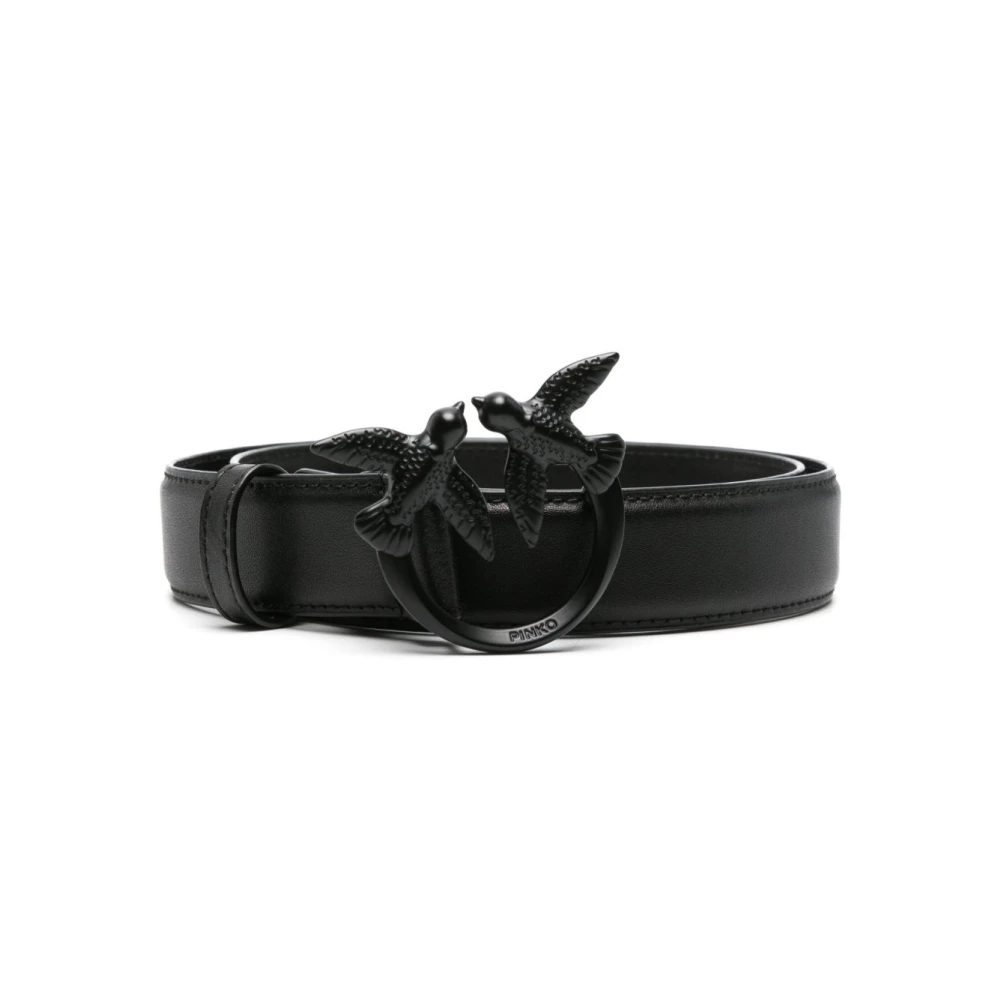 pinko Zwart leren Love Berry riem Black Dames