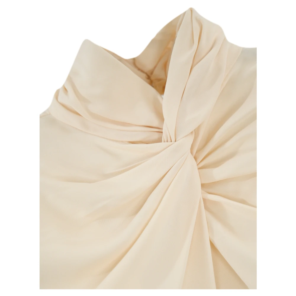 PATRIZIA PEPE Vloeibare viscose overhemd met knoopdetail White Dames
