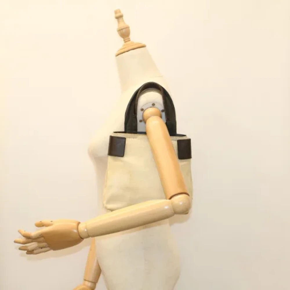Prada Vintage Pre-owned Canvas prada-bags Beige Dames