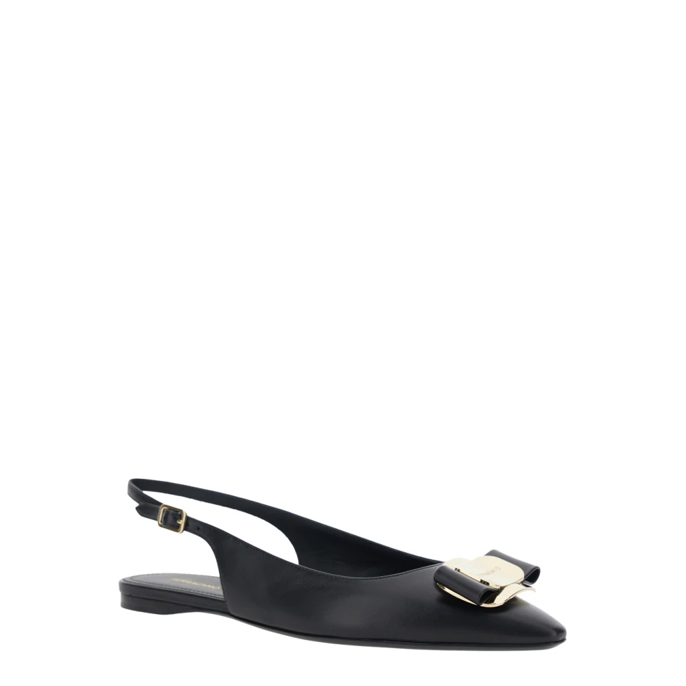 Ferragamo Women's Black Zelmi Ballerina - Ballerina Shoes - 4 1/2 Uk - Shoes
