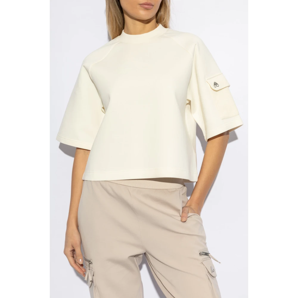 Moose Knuckles T-shirt met mouwzak Beige Dames